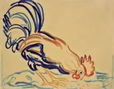 Hahn by Christian Rohlfs, 1908, Aquarell auf Papier, sold May 2008
