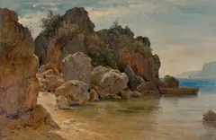 Carl Morgenstern, Felsige Küste am Mittelmeer, 1835, Öl auf Leinwand