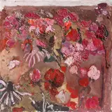 Anna Boghiguian, Ohne Titel (Flowers for Gandhi), 2011, Acryl, Enkaustik und Sand auf Leinwand