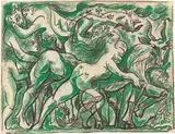 André Masson, La fête de Pan, Pastellkreide und Kohle auf Ingres-Bütten