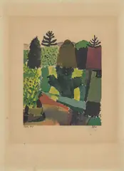 Park by Paul Klee, 1920, Faksimile-Farblithografie nach einem Aquarell, auf Bütten, sold May 2026