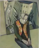 Doris Ziegler, Selbst mit indischer Weste, 1994, Öl und Eitempera auf Leinwand
