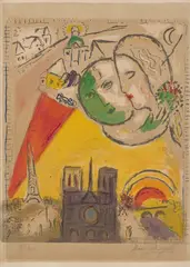 Marc Chagall, Le Dimanche, 1954, Farblithografie auf festem Arches-Velin