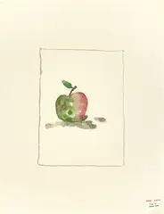 Thomas Schütte, HCH (Apfel), 1984, Aquarell und Buntstift auf Papier
