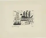 Lyonel Feininger, Schiffe im Hafen, 1918, Holzschnitt auf Seidenpapier