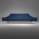 Paul McCobb, Symmetric sofa, upholstery, walnut