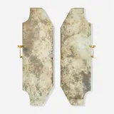 Ignacio Cuapio, Mirrors with candle sconce, pair, antiqued mirrored glass, brass