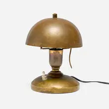 Bauhaus Style, Adjustable dome table lamp, brass-plated copper