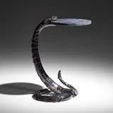 Blackman Cruz Workshop, Rattler table, cast bronze with hand-applied patina, honed matrix stone