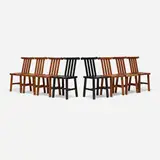 San Miguel dining chairs, set of eight by Blackman Cruz Workshop, mesquite, ebonized mesquite, sold Jan 2026