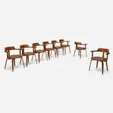Walter Gropius, Armchairs model W199, set of eight, 1951, birch