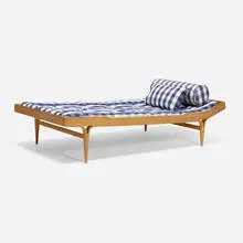 Berlin daybed by Bruno Mathsson, 1950 / 1968, birch plywood, upholstery, sold Jan 2026