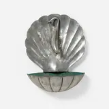 Moderne, Fish and shell fountain, c. 1930, cast aluminum