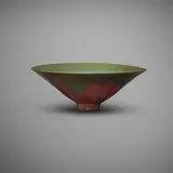 Gertrud and Otto Natzler, Conical bowl, 1960, earthenware with Green and Sang Reduction Fired glaze