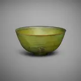 Gertrud and Otto Natzler, Bowl, 1960, earthenware with Applegreen Reduction Fired glaze with melt fissures