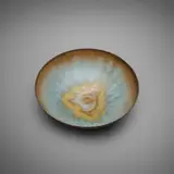 Gertrud and Otto Natzler, Bowl with fingermarks, 1962, earthenware with Steel Blue Mat glaze