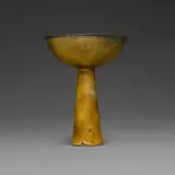 Gertrud and Otto Natzler, Bowl on tall conical base, 1962, earthenware with Tiger Eye Reduction Fired glaze