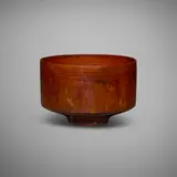Gertrud and Otto Natzler, Cylindrical bowl with fingermarks, 1963, earthenware with Burnt Orange glaze
