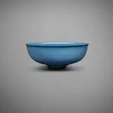 Gertrud and Otto Natzler, Bowl with lip and fingermarks, 1963, earthenware with Azure glaze