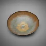 Gertrud and Otto Natzler, Bowl with fingermarks, 1967, earthenware with Steel Blue Mat glaze