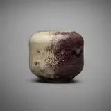 Gertrud and Otto Natzler, Cylindrical vase form, 1968, earthenware with Peach Blossom Reduction Fired glaze with iridescence