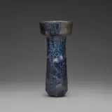 Gertrud and Otto Natzler, Vase form with cup-shaped top, 1967, earthenware with Blue Celadon Reduction Fired Crystalline glaze