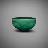 Gertrud and Otto Natzler, Round bowl, 1969, earthenware with Turquoise Silverblack glaze