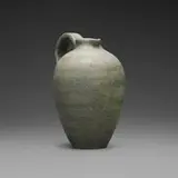 Gertrud and Otto Natzler, Rounded pitcher with handle, 1939, earthenware with Silvergreen Textured glaze