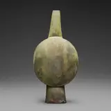 Otto Natzler, Flat long-necked bottle, oval form