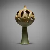 Finial by Gertrud and Otto Natzler, earthenware with Patina Mat glaze, sold Jun 2026