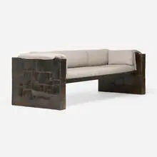 Paul Evans, Patchwork sofa, c. 1965, welded and enameled steel, upholstery