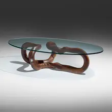 Wendell Castle, Serpent coffee table, 1980, walnut, glass