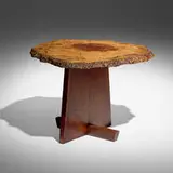 Mira Nakashima, Minguren I end table, 2000, American black walnut, English oak burl