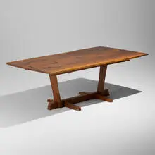 George Nakashima, Conoid dining table, 1974, American black walnut, rosewood