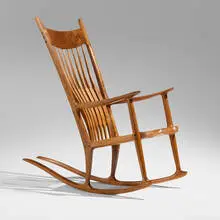 Sam Maloof, Rocker, 1985, walnut, ebony