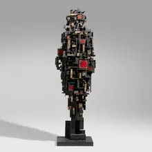 James Bearden, Android cabinet, 2012, patinated, enameled, gilt, steel, bronze