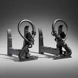 Albert Paley, Forged andirons, pair
