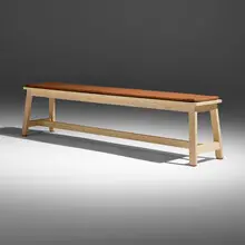 Studioilse, Bench, c. 2021, leather, white oiled ash
