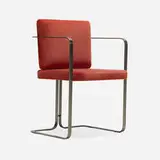 Marta Sala Éditions, Murena armchair, model S2, 2016, upholstery, brushed steel
