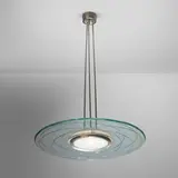 attribution Fontana Arte, Hanging lamp, c. 1960, glass, acrylic, aluminum, painted aluminum