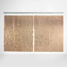 Paco Rabanne, Space Curtains, set of two, c. 1975, plasticized copper, plastic, steel