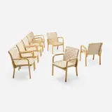 Alvar Aalto, Armchairs model 45, set of eight