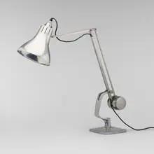 Hadrill and Horstmann, Counterbalance table lamp, c. 1965, aluminum, chrome-plated steel