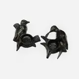 Gene Summers, Bird candle holders, pair, 1988, patinated bronze