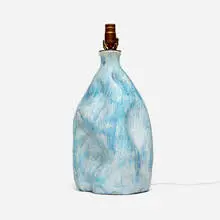 Marcello Fantoni, Table lamp base, c. 1950, glazed earthenware, bronze