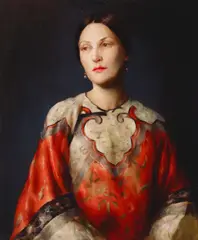 Marion Patten, A portrait of a woman in Chinese dress, oil on canvas