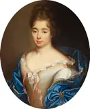 Alexis Simon Belle, A portrait of a young woman, oil on canvas (oval)