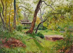 Emil Kosa, Sr., Clearing in the Woods, oil on masonite