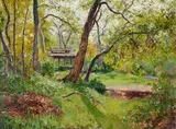 Emil Kosa, Sr., Clearing in the Woods, oil on masonite