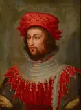 A portrait of a nobleman in medieval costume by French School, oil on canvas, sold Mar 2018